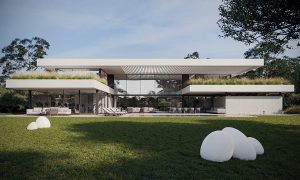 Explore a Vacation Home with Green Roofs and Seamless Indoor-Outdoor Living