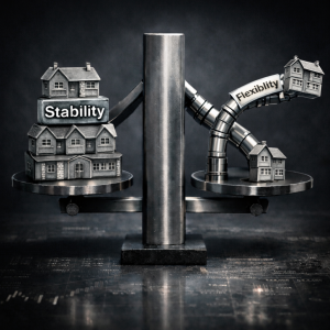 3) When stability and flexibility begin to diverge